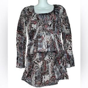 Alberto Makali  Paisley Tank Top & Sheer Ruffle Cardigan Set
